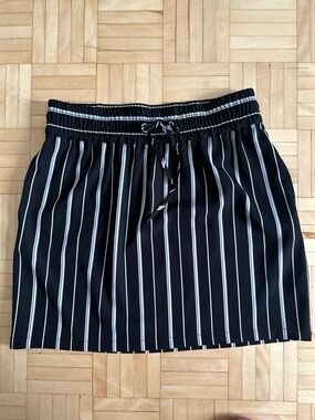 Dynamite Black and White Vertical Stripe Skirt